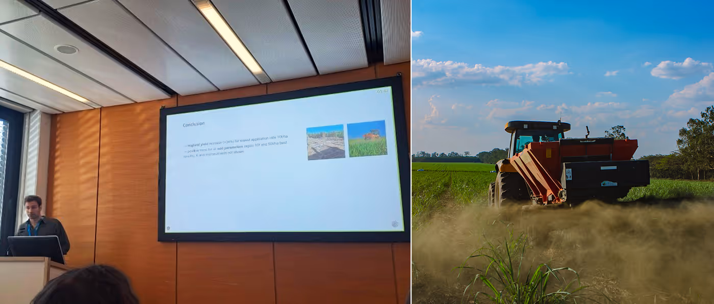 Dr Philipp Swoboda presenting the benefits of Enhanced Rock Weathering