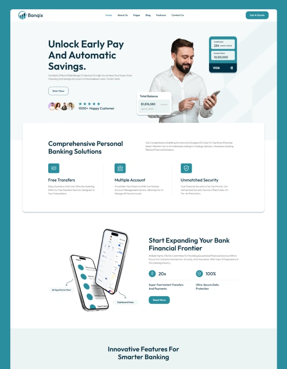 Banqix - Banking Website Template