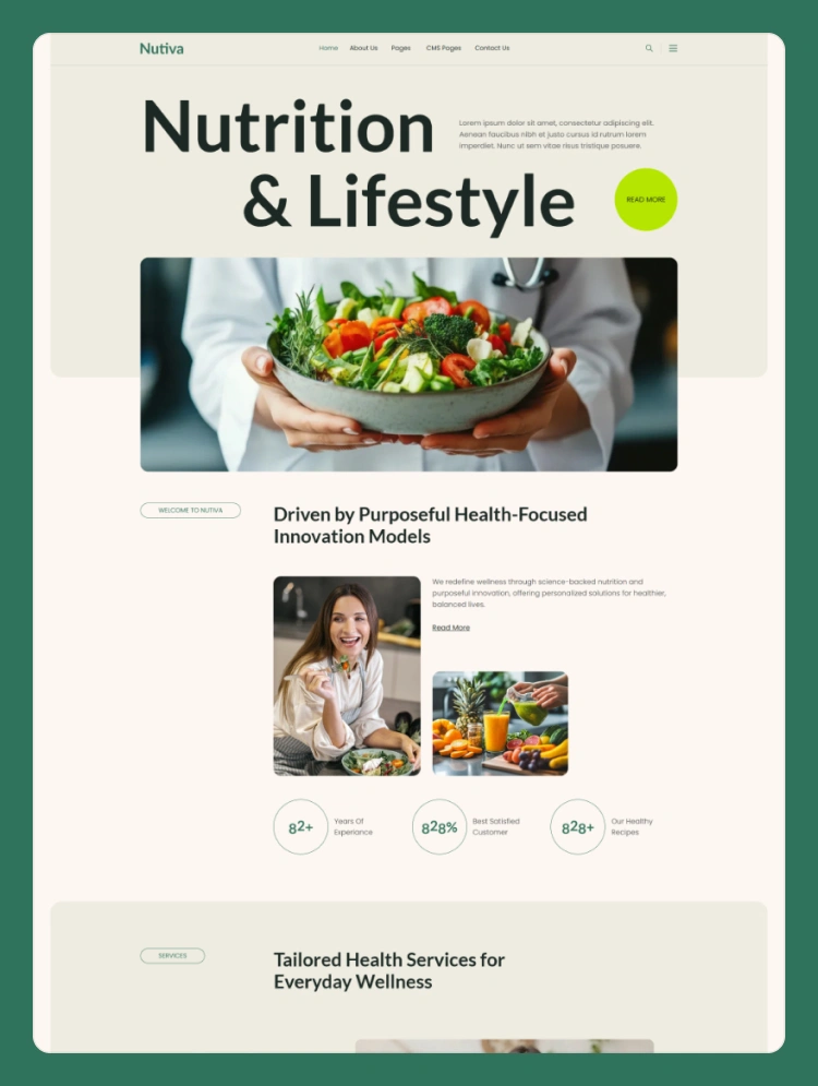 Nutiva - Nutrition Website Template