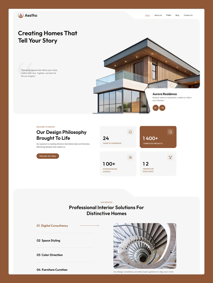 Aestho - Interior Design Website Template