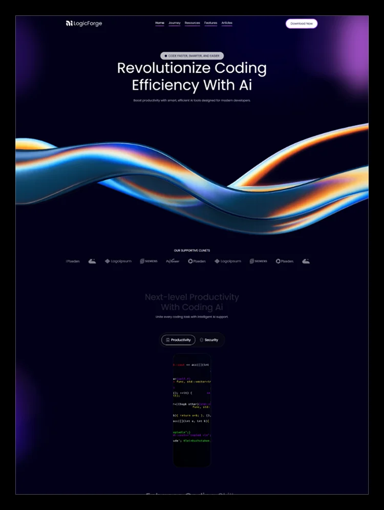 Logicforge - SaaS AI Coding Website Template