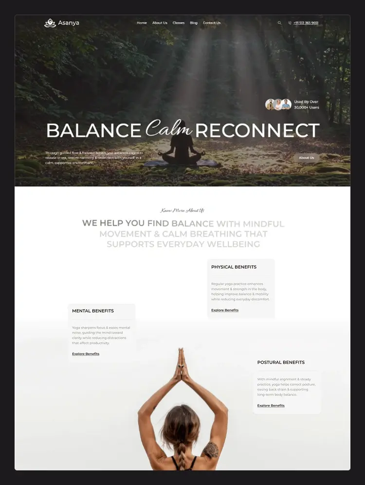 Asanya - Yoga Website Template