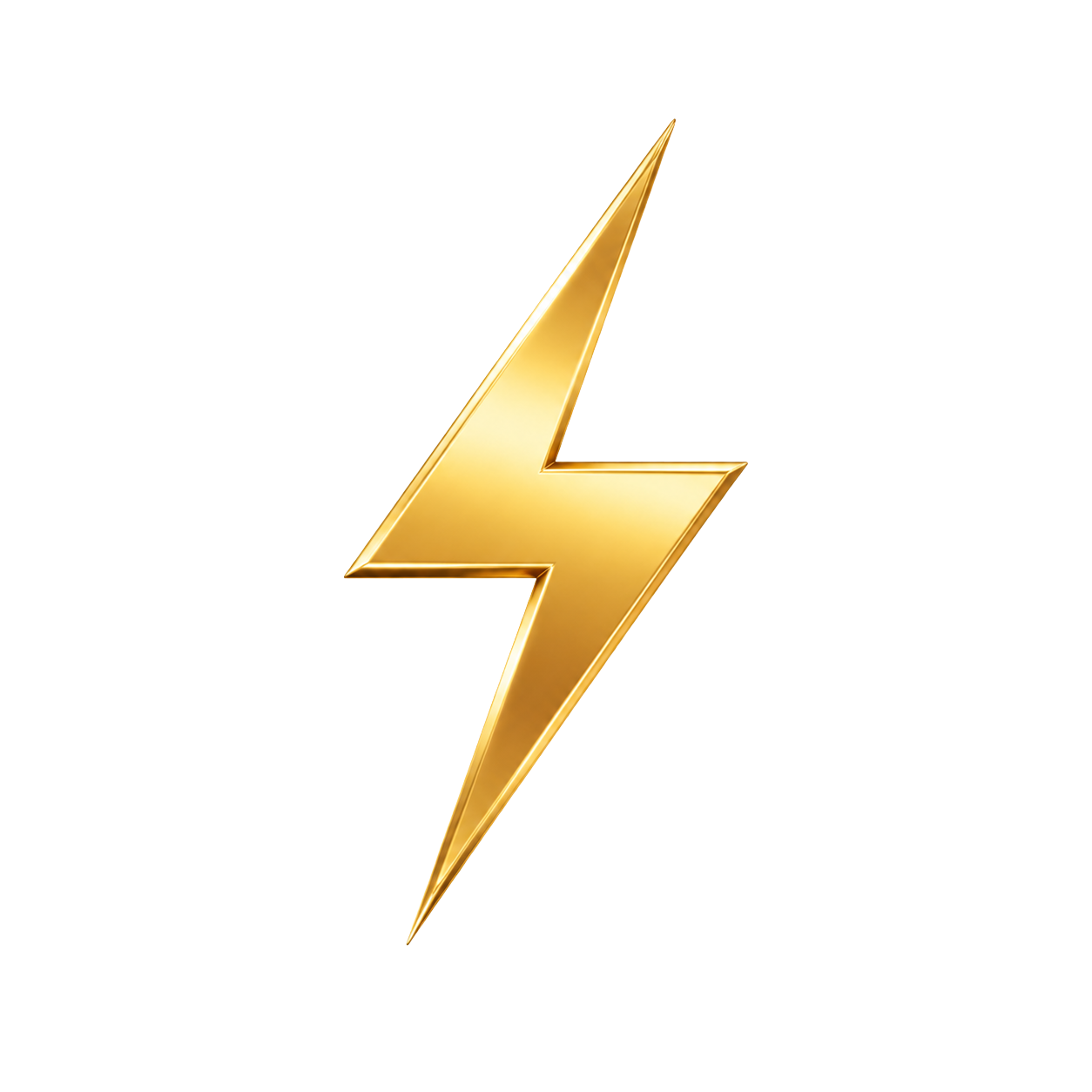 Złoty symbol błyskawicy na czarnym tle.