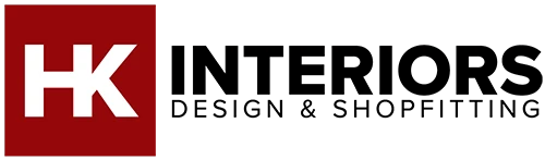 Logo with white letters 'HK' on a red rectangular background.