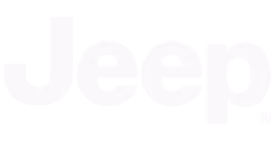 Jeep Firmenlogo in weißer Schrift auf transparentem Hintergrund.