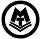 Schwarzes Symbol mit einem Stern in der Mitte, eingerahmt von einer abstrakten Form mit drei ausstrahlenden Linien, alles in einem Kreis.