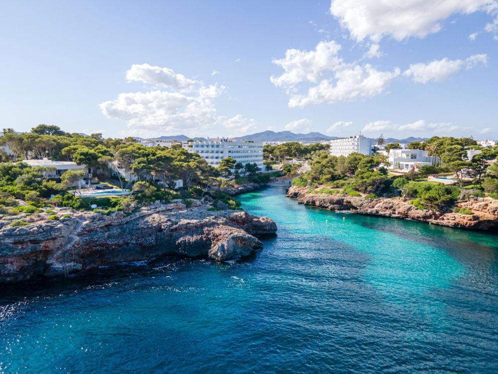 Cala Egos beach near Cala d’Or with clear blue water and rocky access
