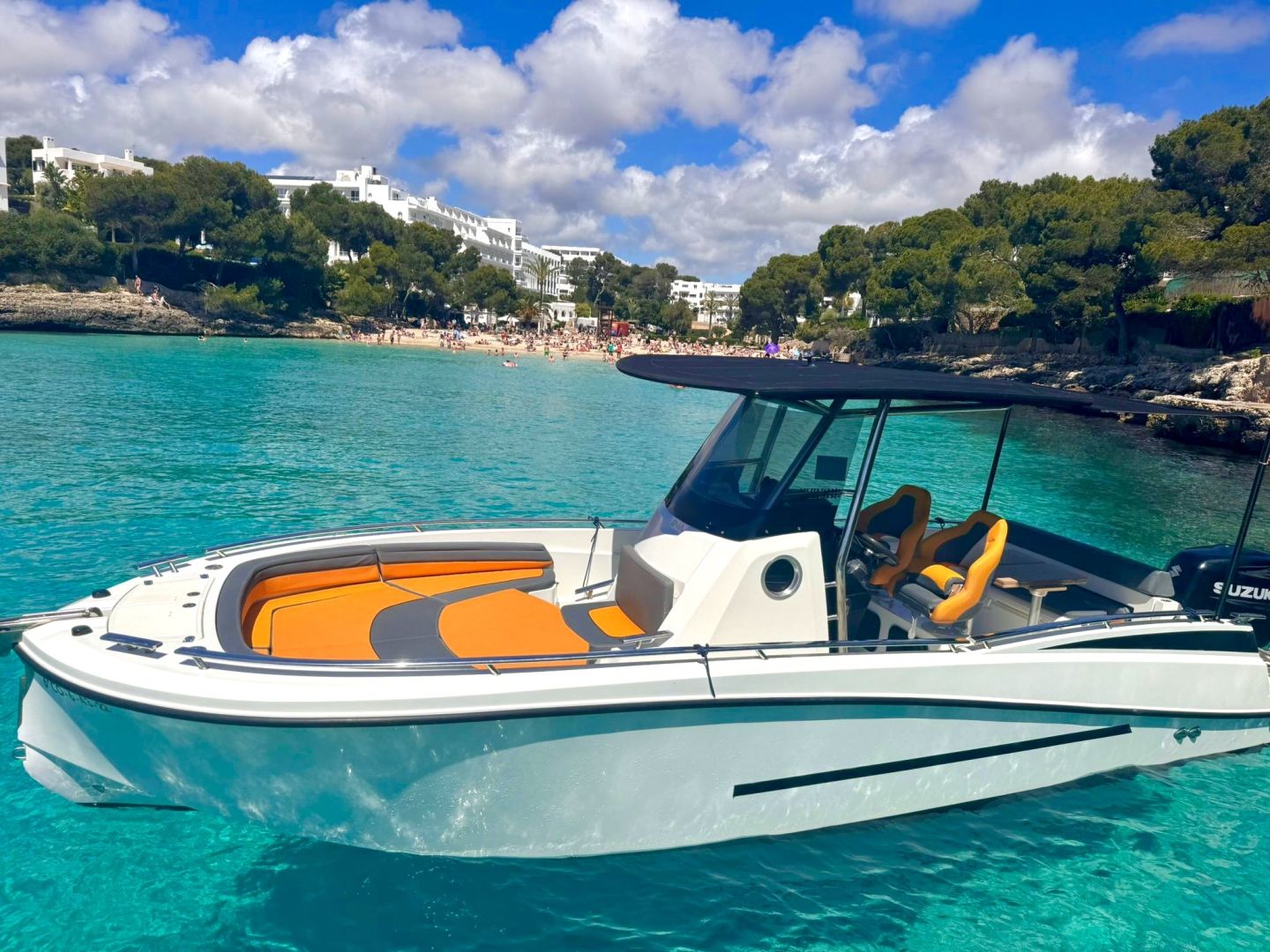 Private boat charter in Cala d’Or exploring coves and swim stops