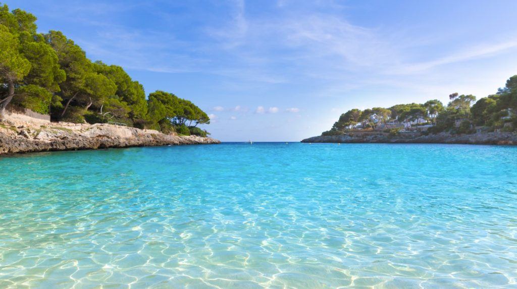 Cala d’Or coastline showing beaches, coves and marina areas in Mallorca