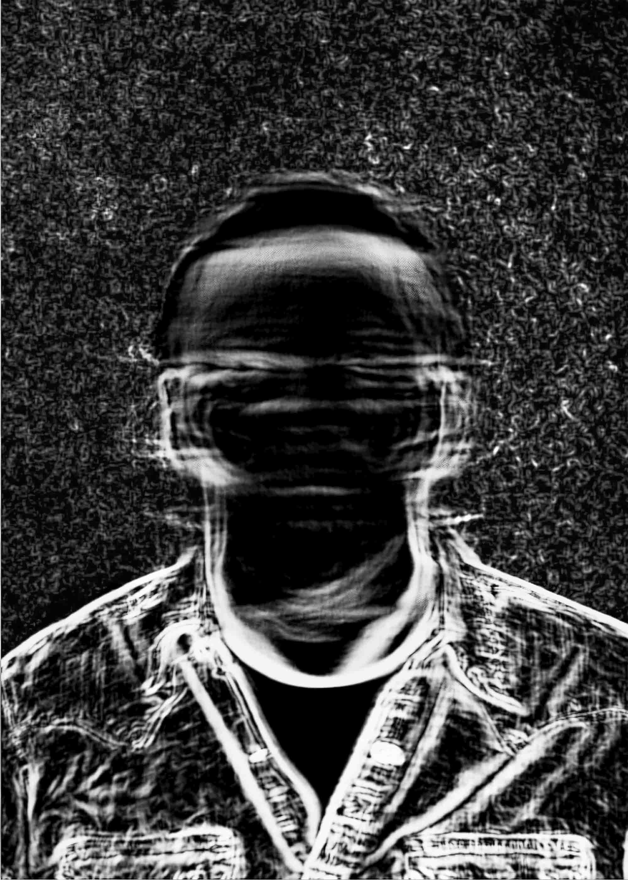 Portrait abstrait, contours numériques, longue exposition ICM, perte d'identité — Christophe Lobier photographe artiste Paris