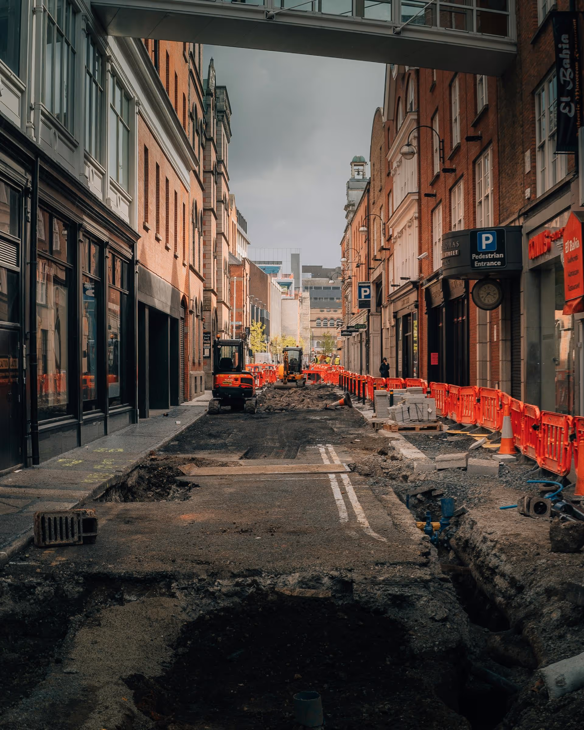Water mains being installed