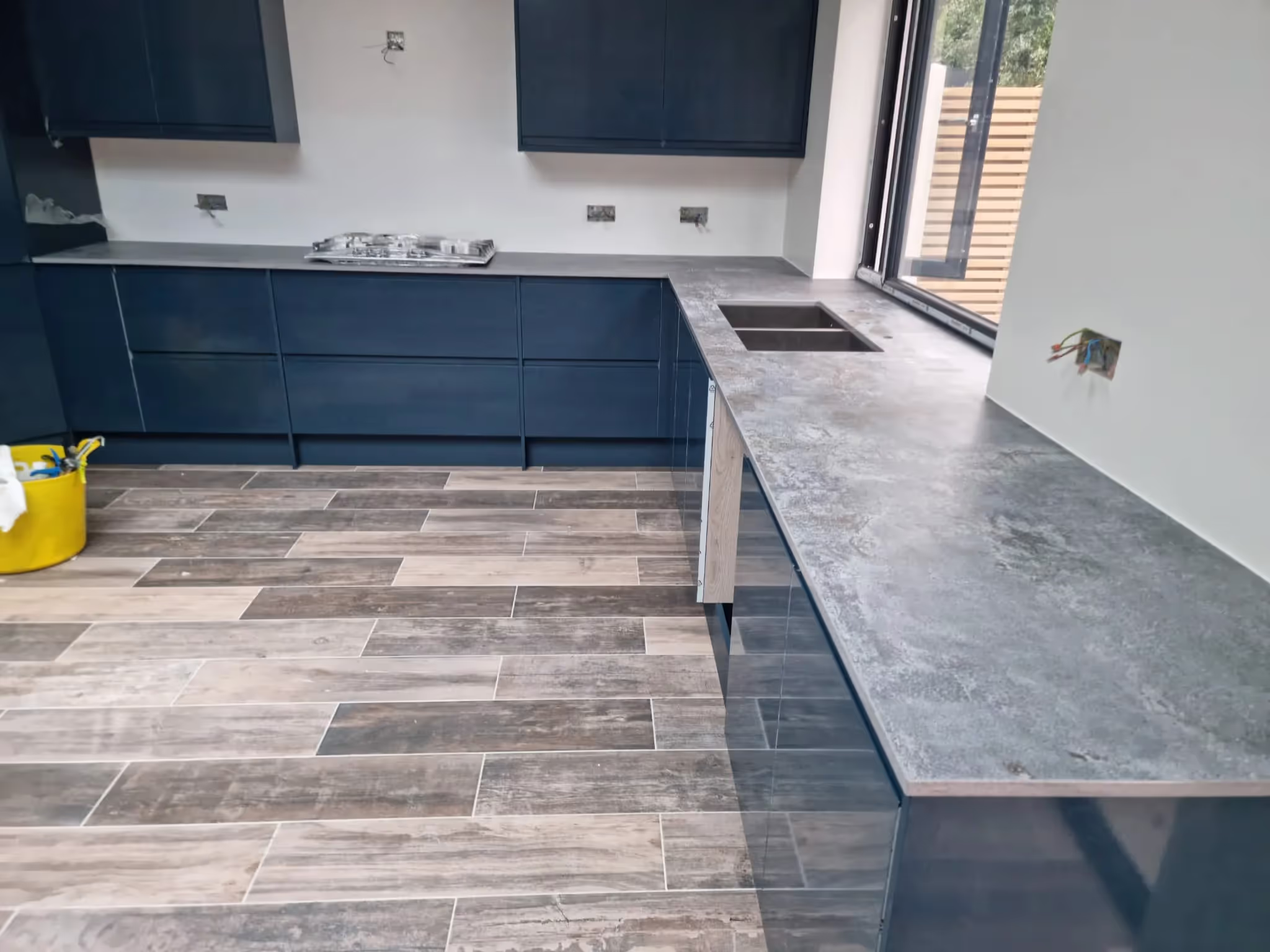 Kitchen being installed