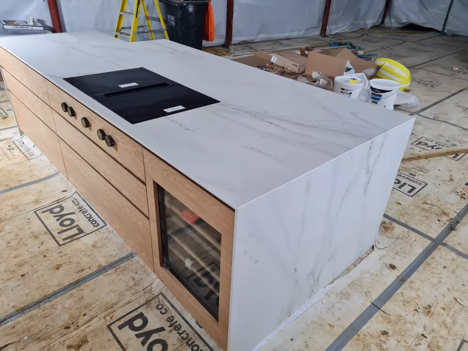 Kitchen being installed