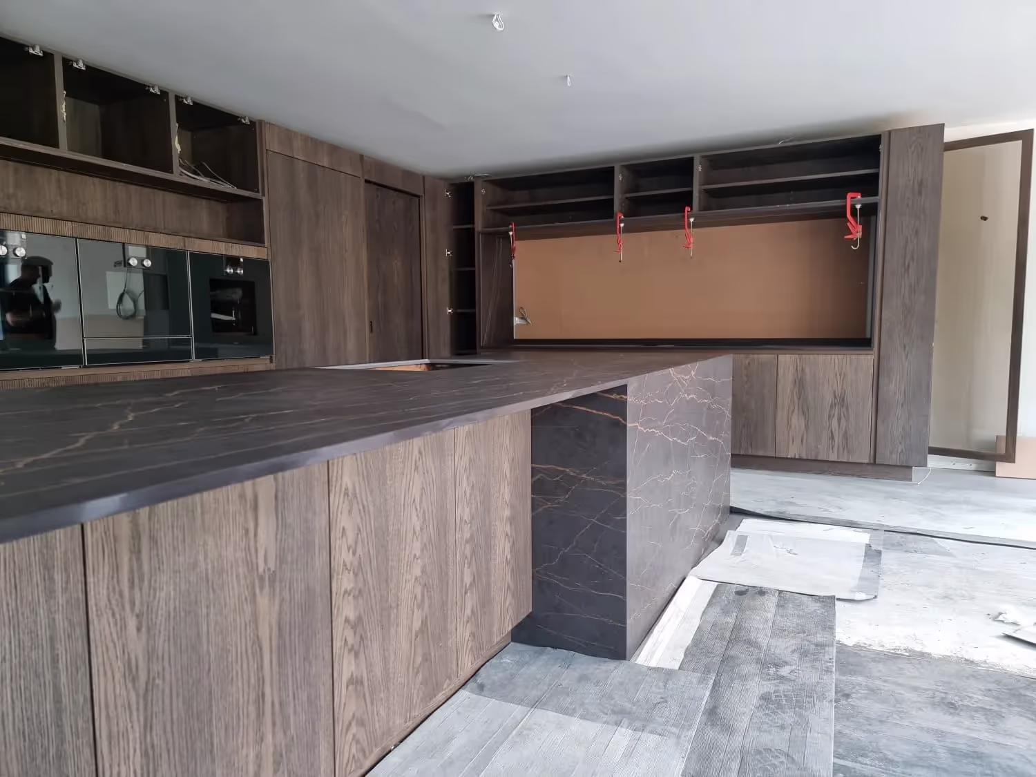 Kitchen being installed