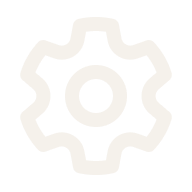 Simple white gear icon with eight teeth on a black background.