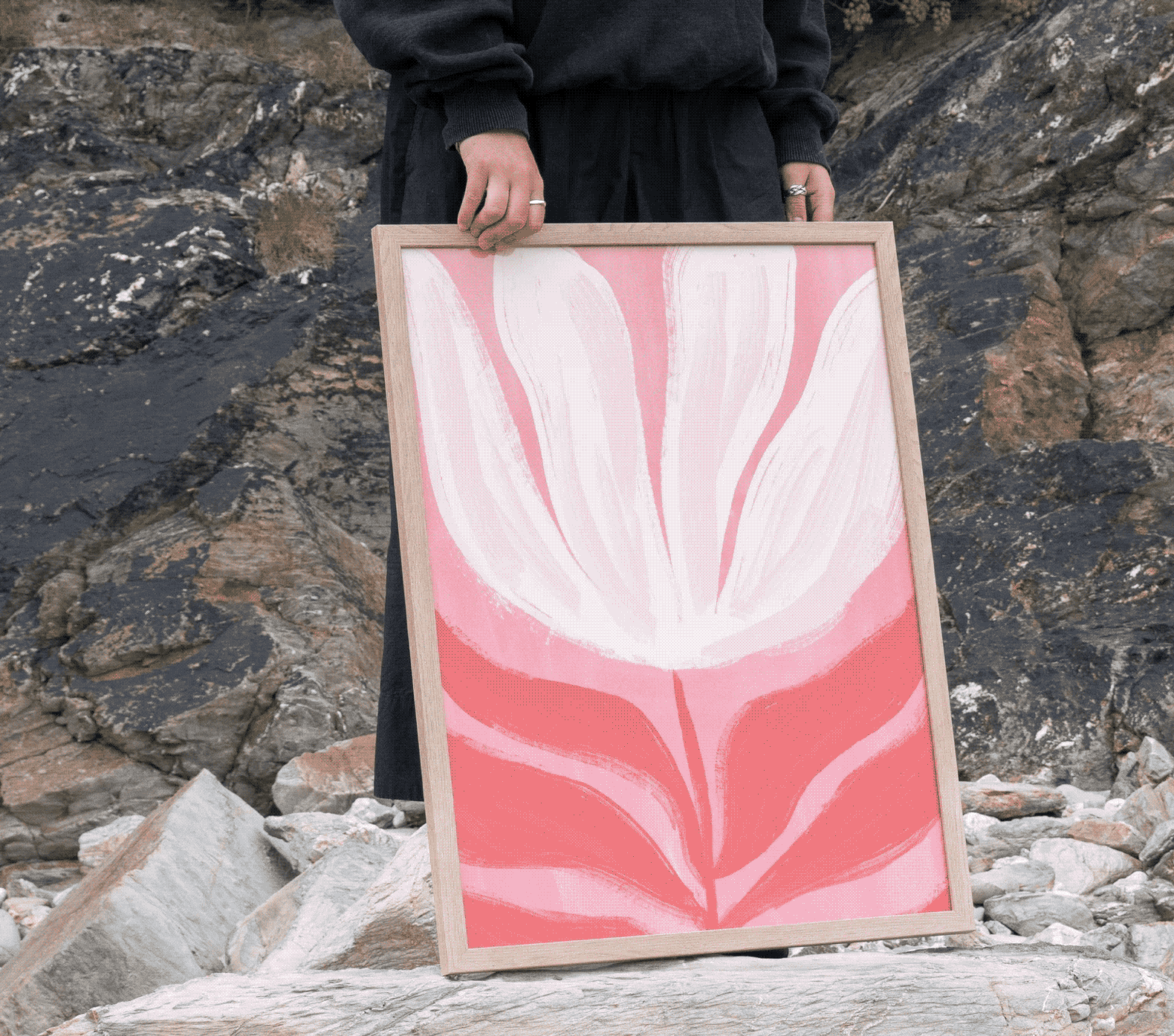 Whistlefish canvas on a shoreline