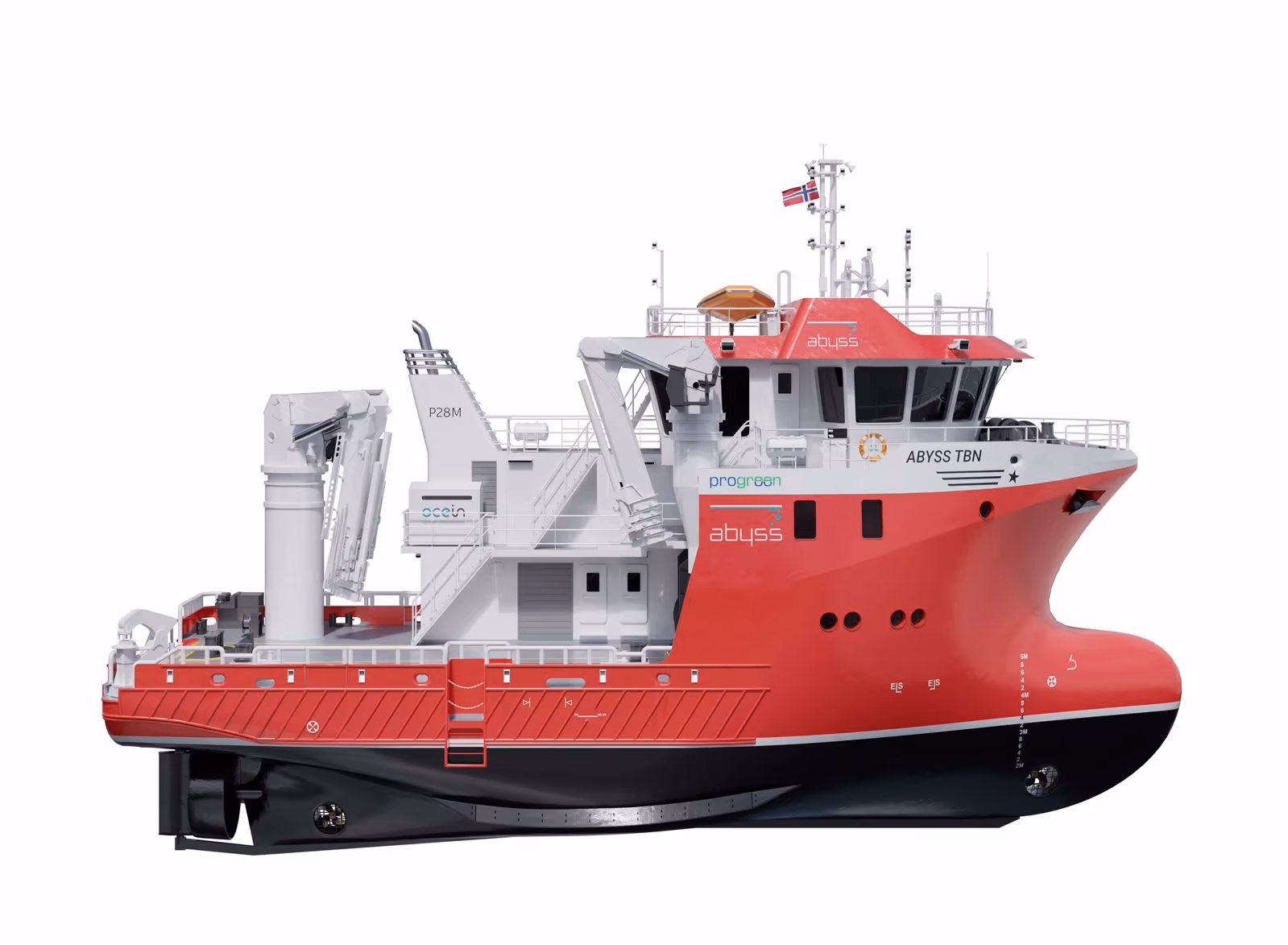 Illustrasjon av hybridfartøy fra Vaagland Båtbyggeri