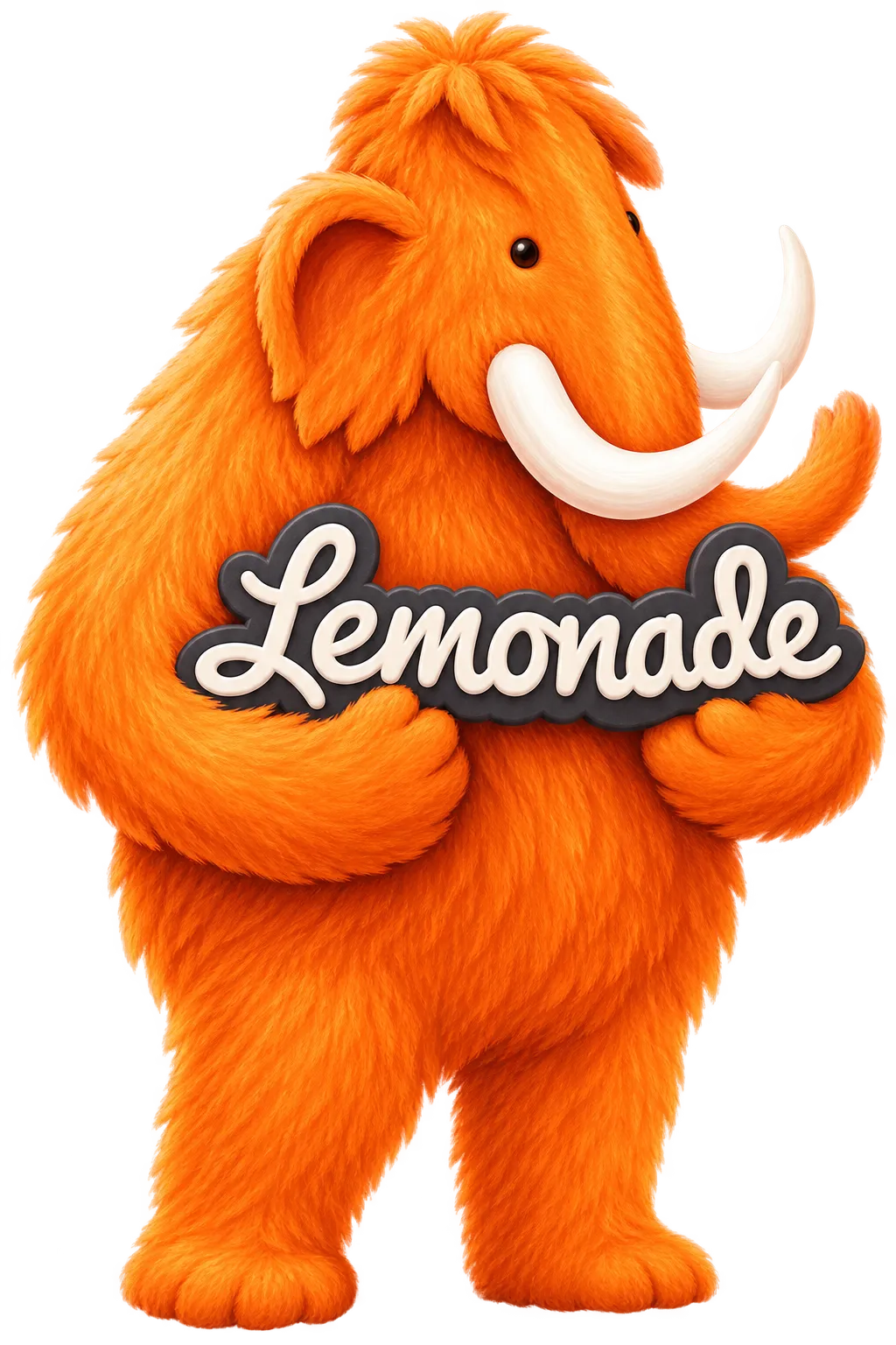 Pi mammoth holding the Lemonade logo