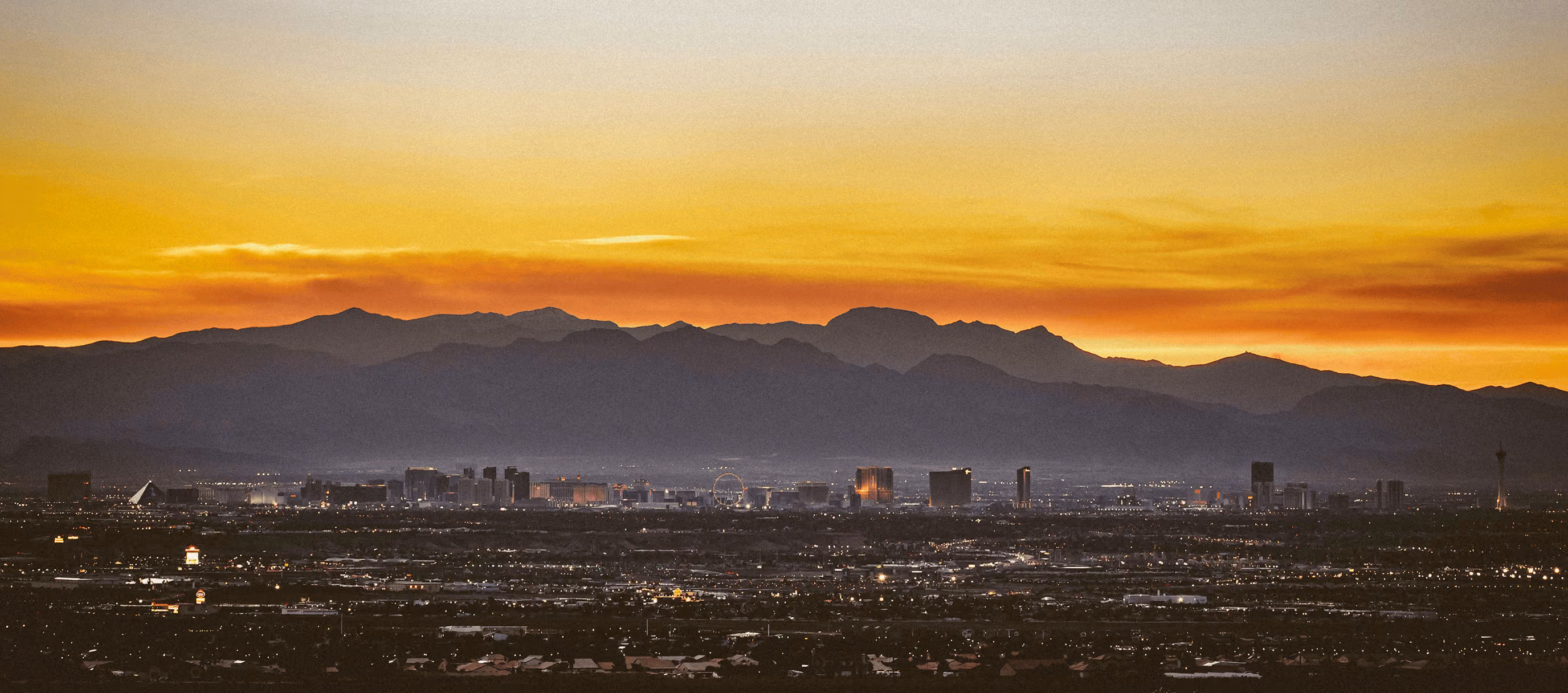 A sunset shot of the Las Vegas Strip taken from a quiet trail on the Soutgeast side of the valley.