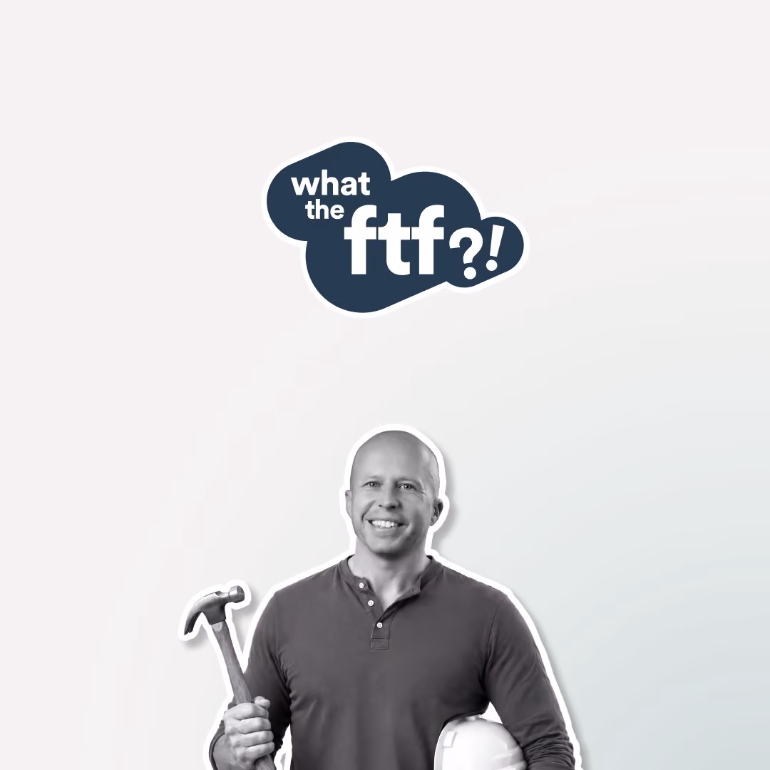 WTFTF logo with Henry Adams holding a hammer and hard hat