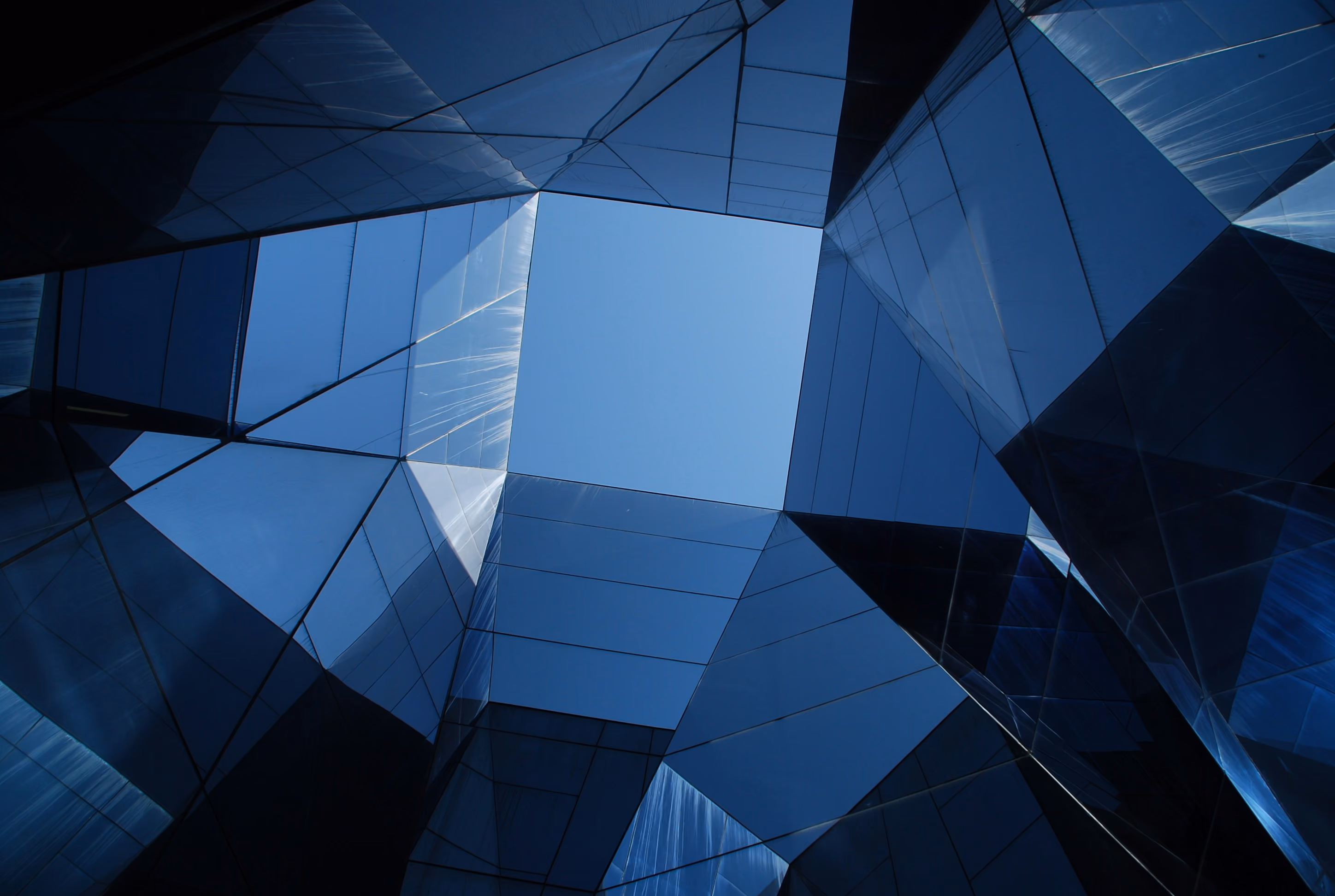 Geometric blue shapes