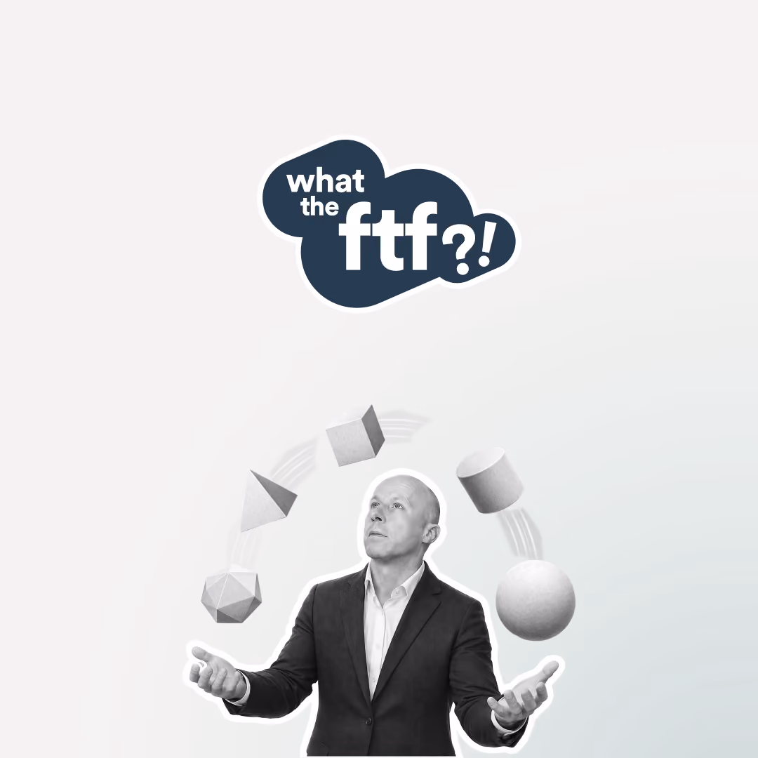 WTFTF logo with Henry Adams juggling