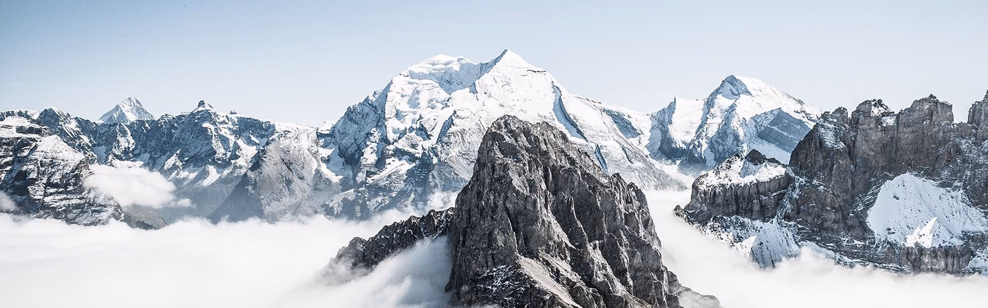 A snowy mountain range