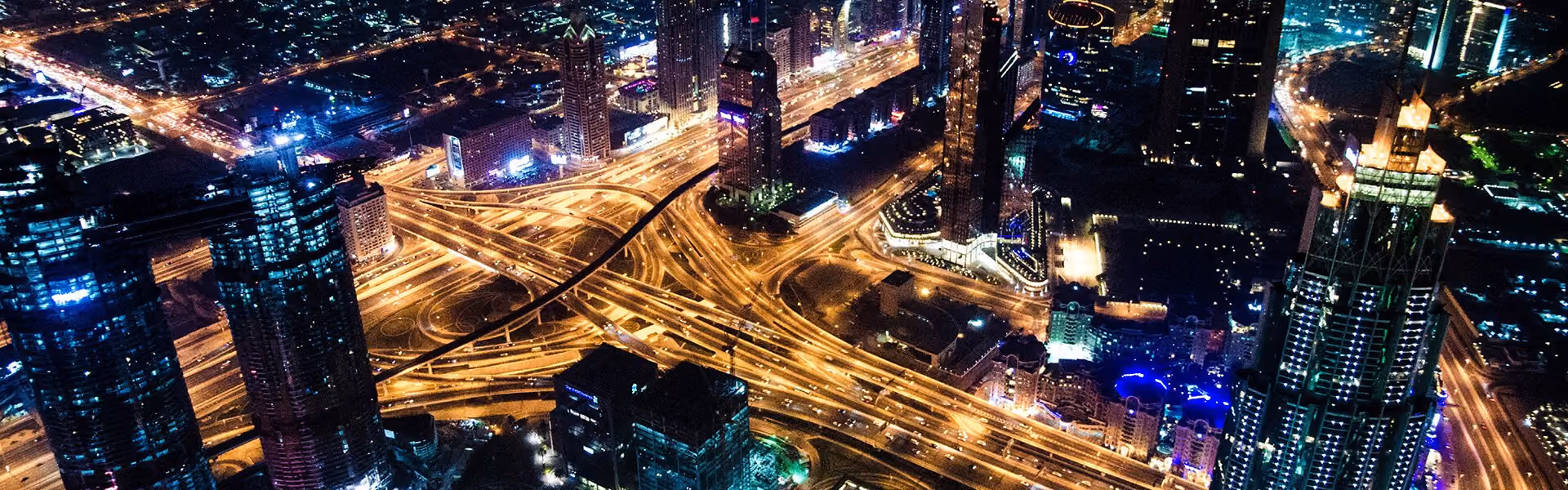 Busy city at night