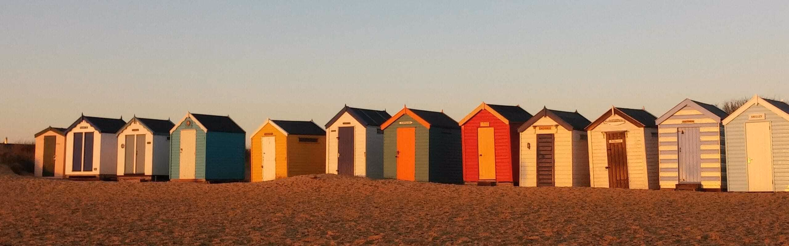 A row of beach huts