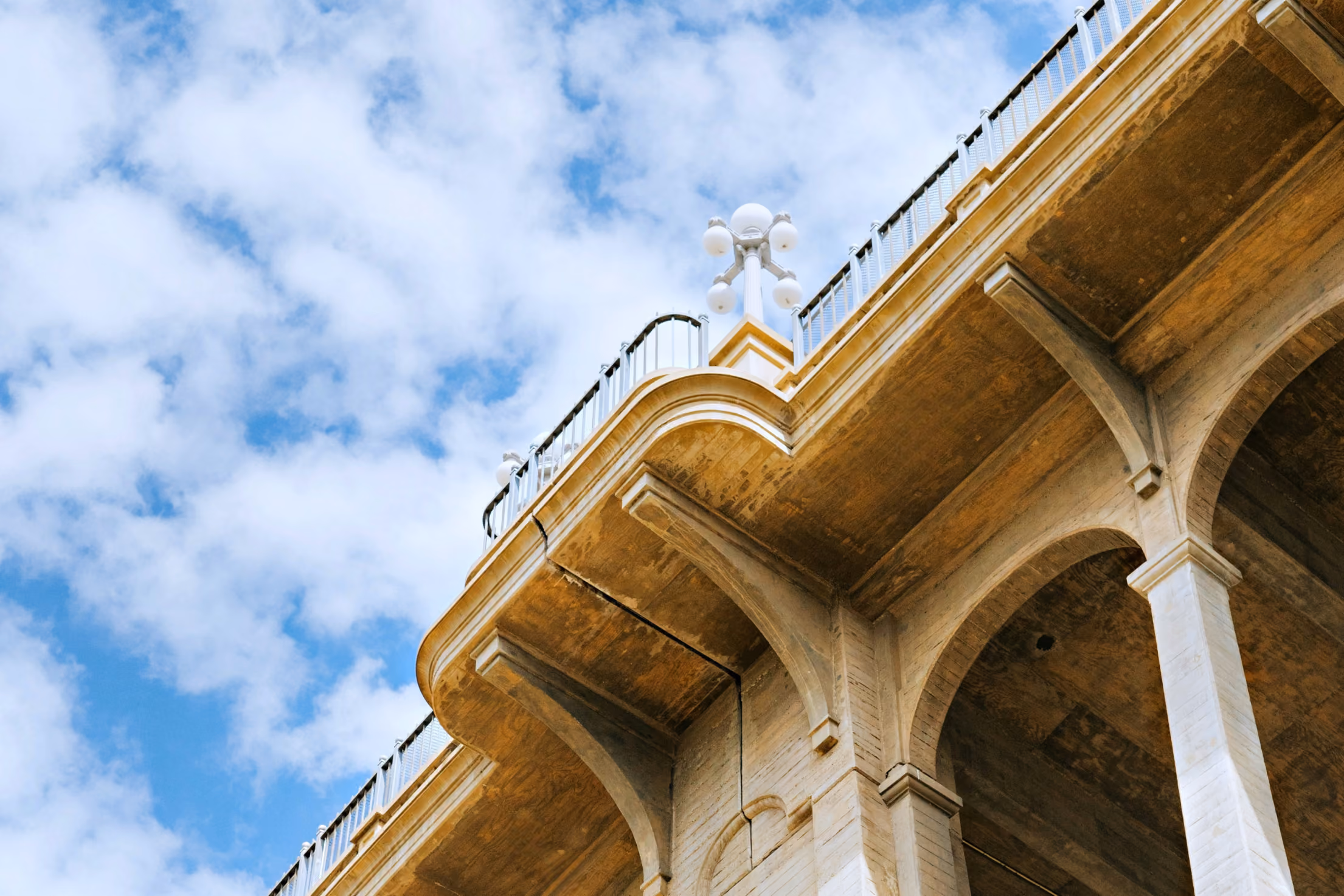 A bridge as seen from below