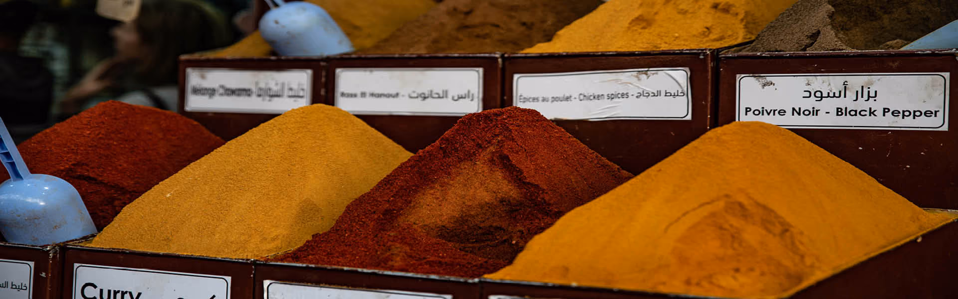 A row of spices in a pile