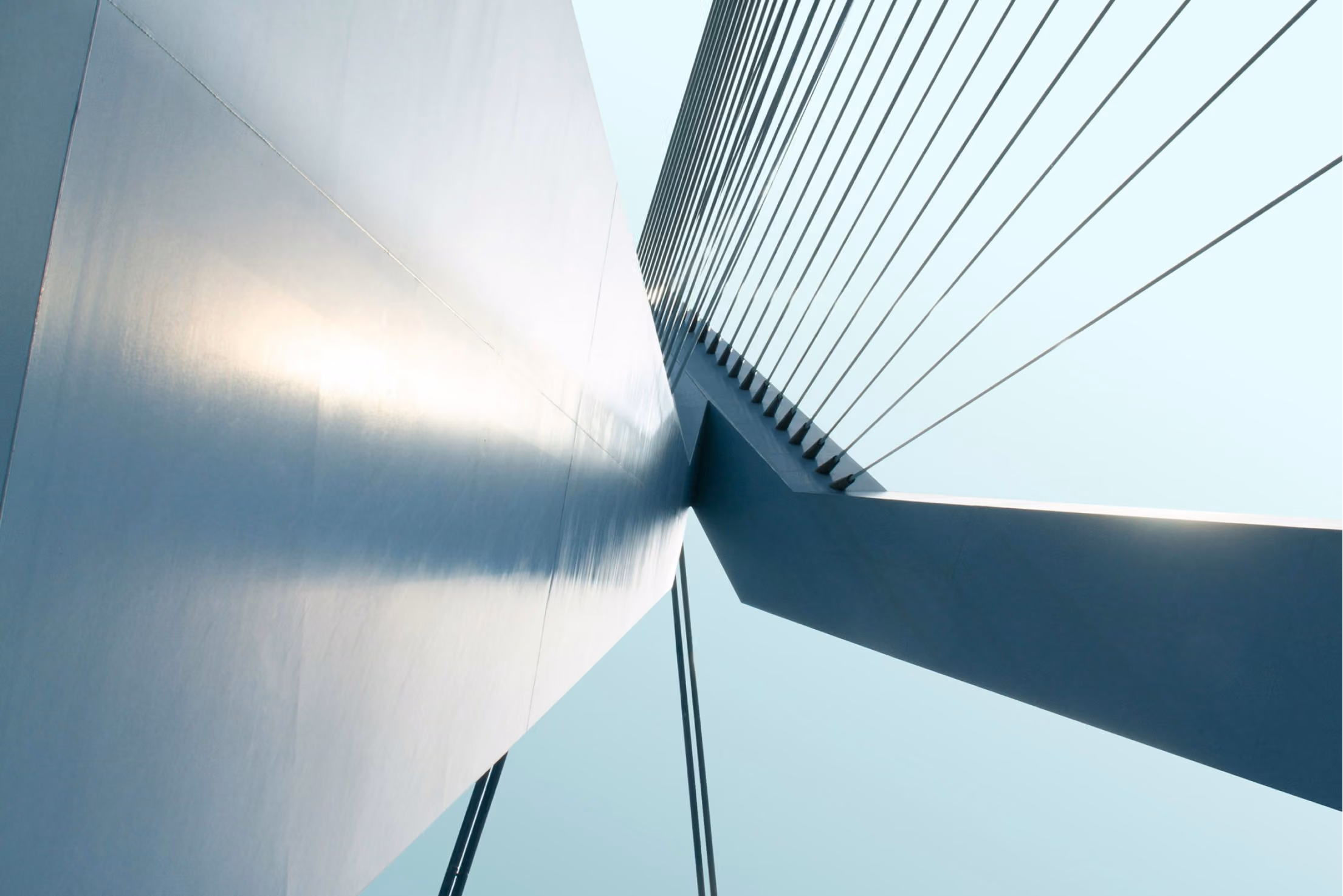 Close up of a top of a bridges suspension cables