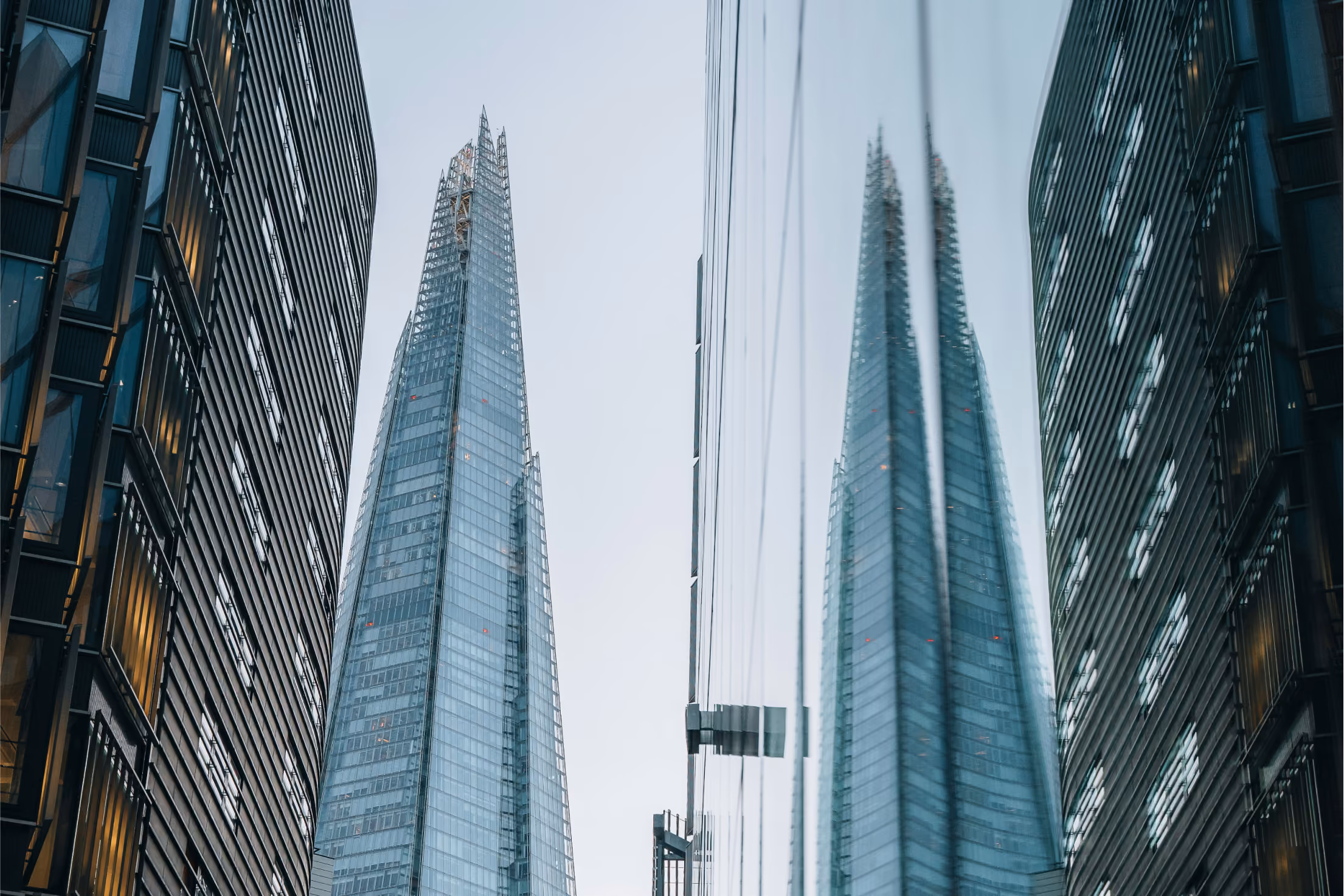 Symmetrical shot of highrise buildings on either side