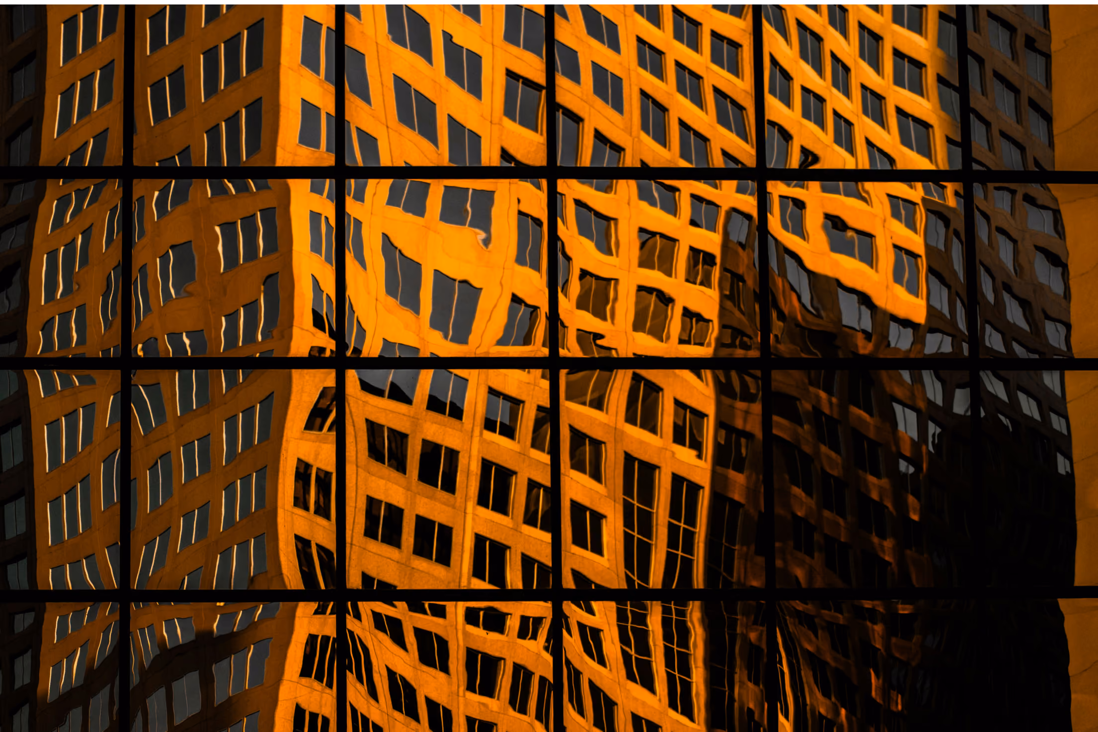 Close up shot of a buildings windows