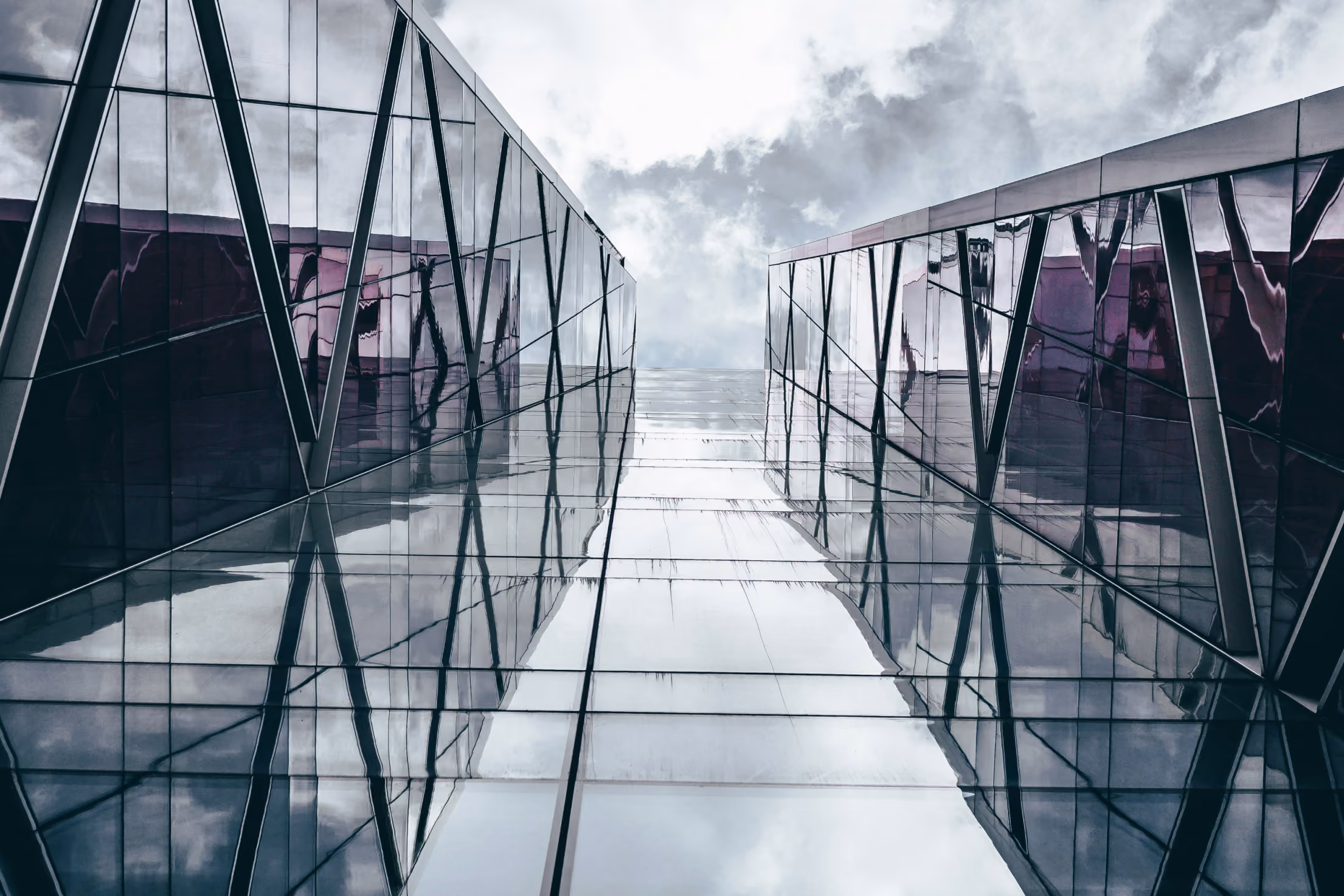 Reflective shot of a highrise building