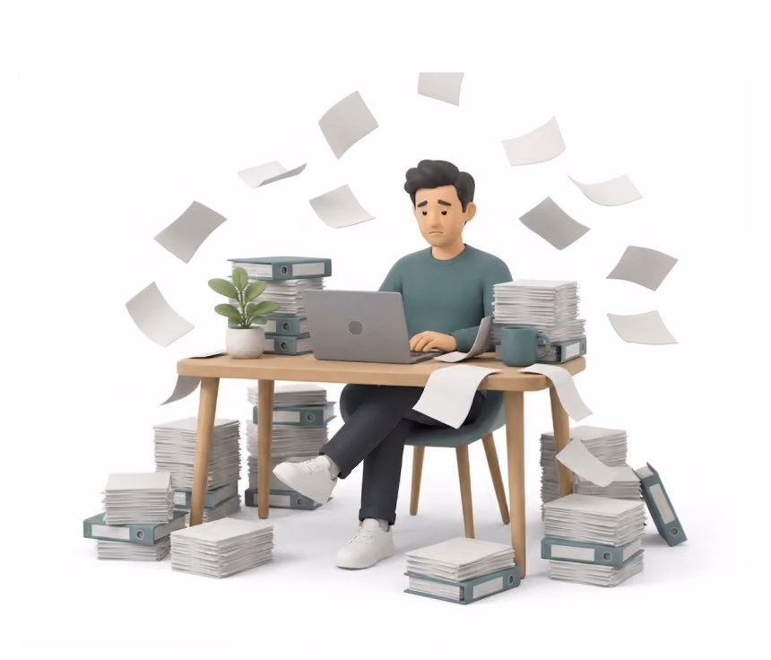 Illustration klassischer Hausverwaltung mit Aktenordnern