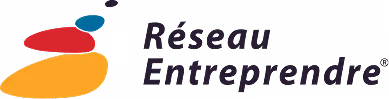 Logo du réseau Entreprendre avec formes colorées rouge, orange, bleu et texte noir.