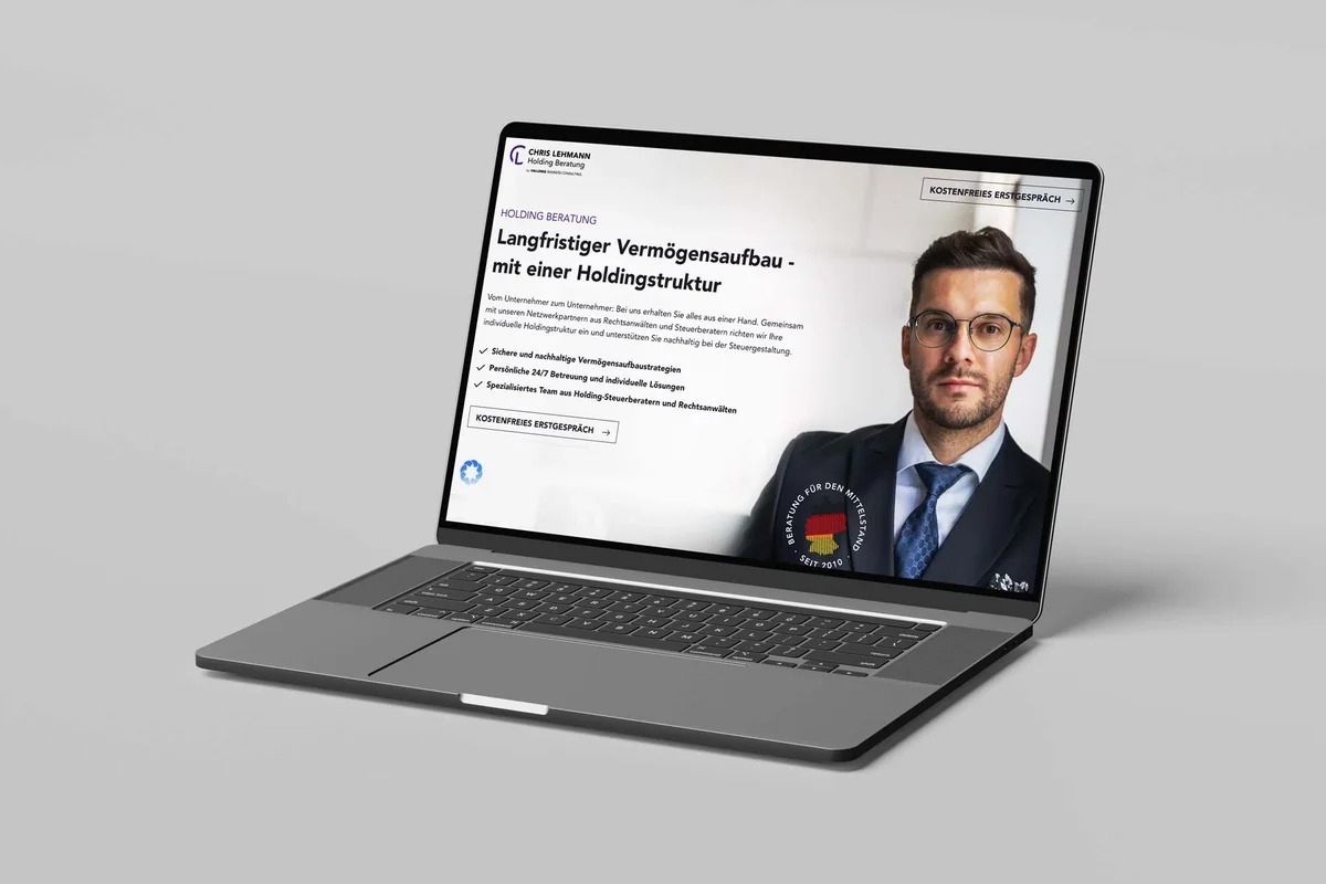 Online-Auftritt eines Unternehmensberaters, entwickelt von Gerngross Media für Coburg