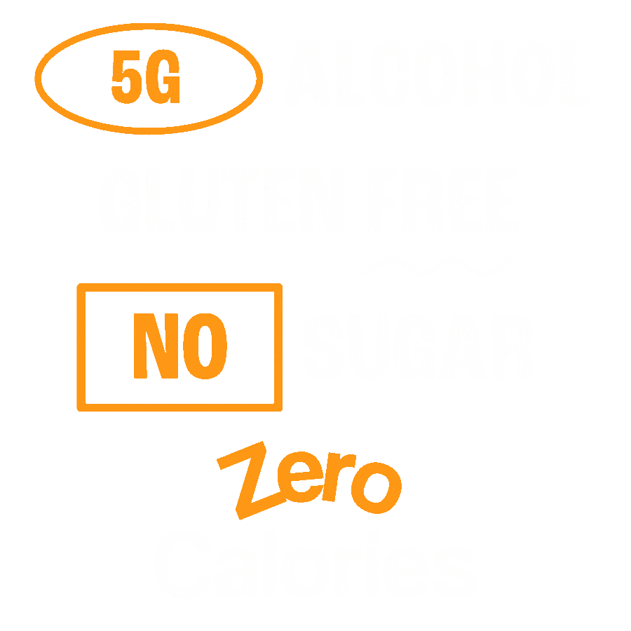 Graphic highlighting snack attributes such as gluten free and no sugar.