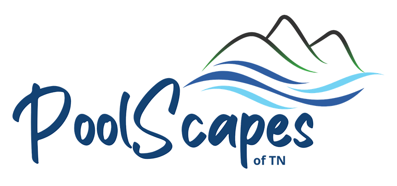 PoolScapes of TN logo with water and mountain silhouettes.