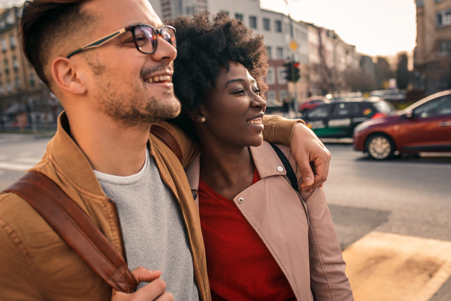 Couple walking stock image
