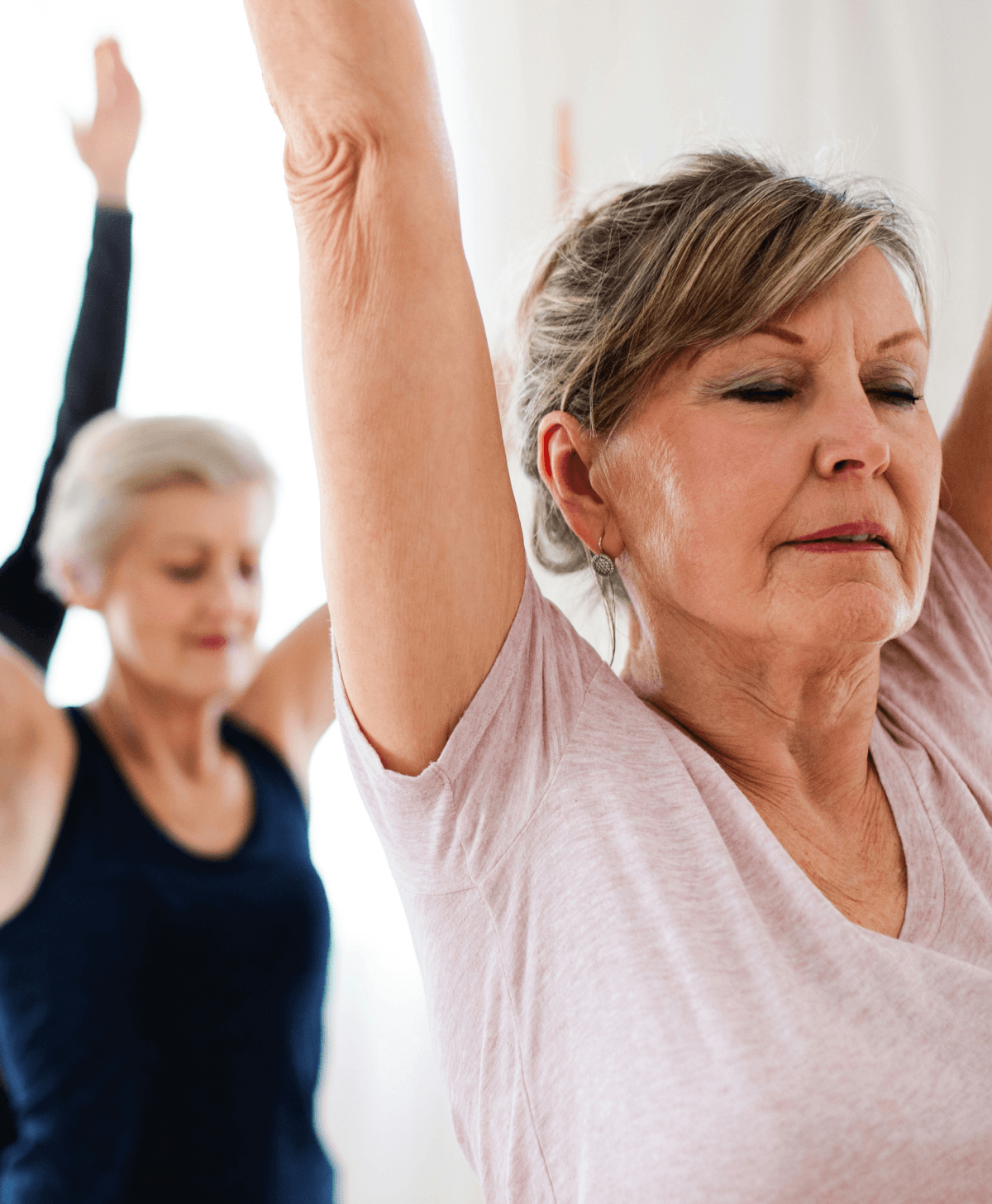 Woman participating in a wellness or movement class