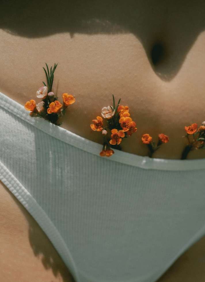 Flowers arranged in a calming wellness space