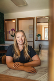 Katie greeting a patient at Kee Health