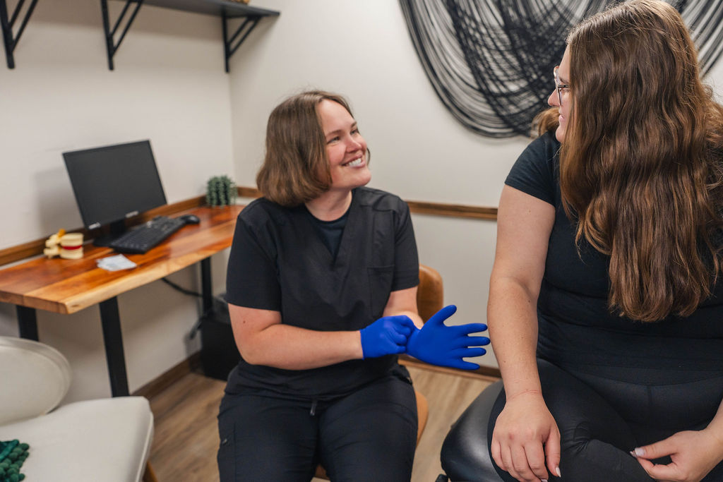Dr. Bronwyn providing dry needling at Kee Health