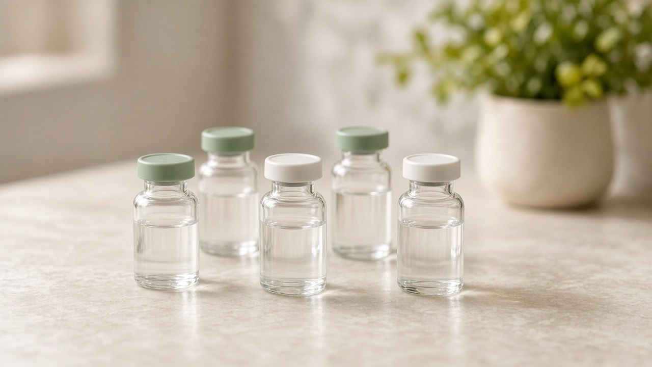 Medication vials on a clinic counter