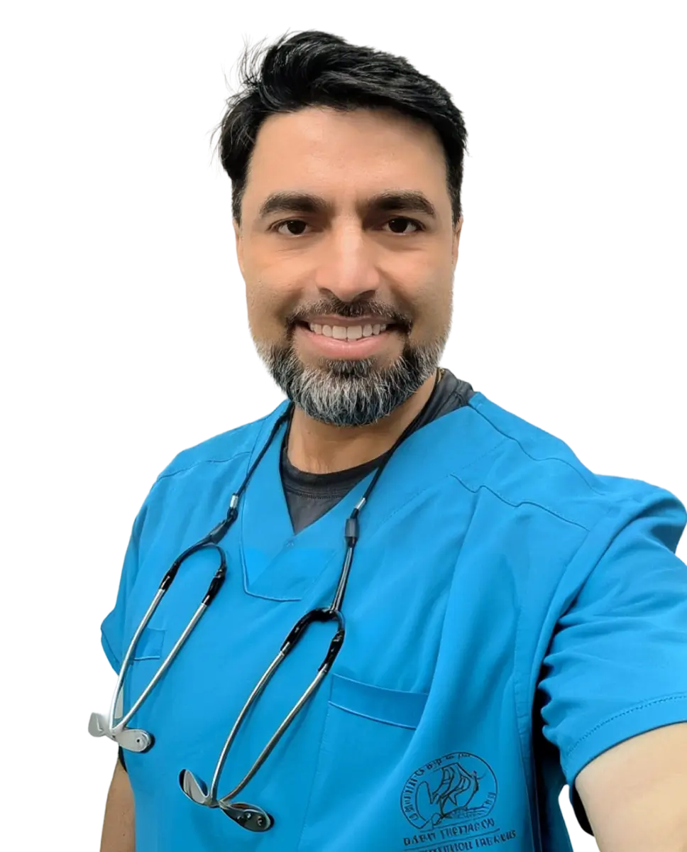 Dr. Modi, dentist, professional headshot. La Perle Dental Center in Edmonton, AB TST 3T9