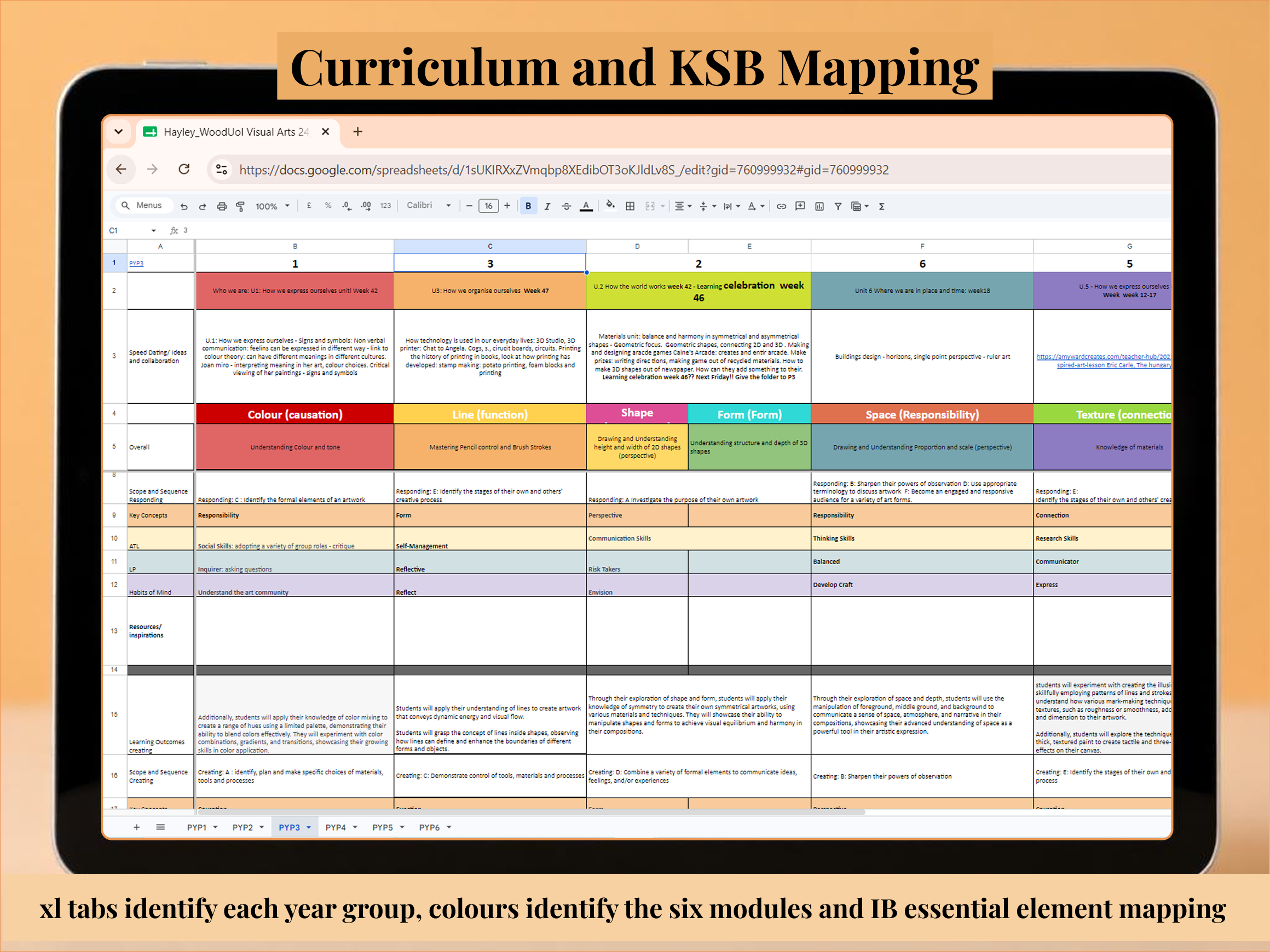 IB VA Curriculum Map xl example