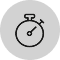 Icône de chronomètre circulaire minimaliste avec fond gris.