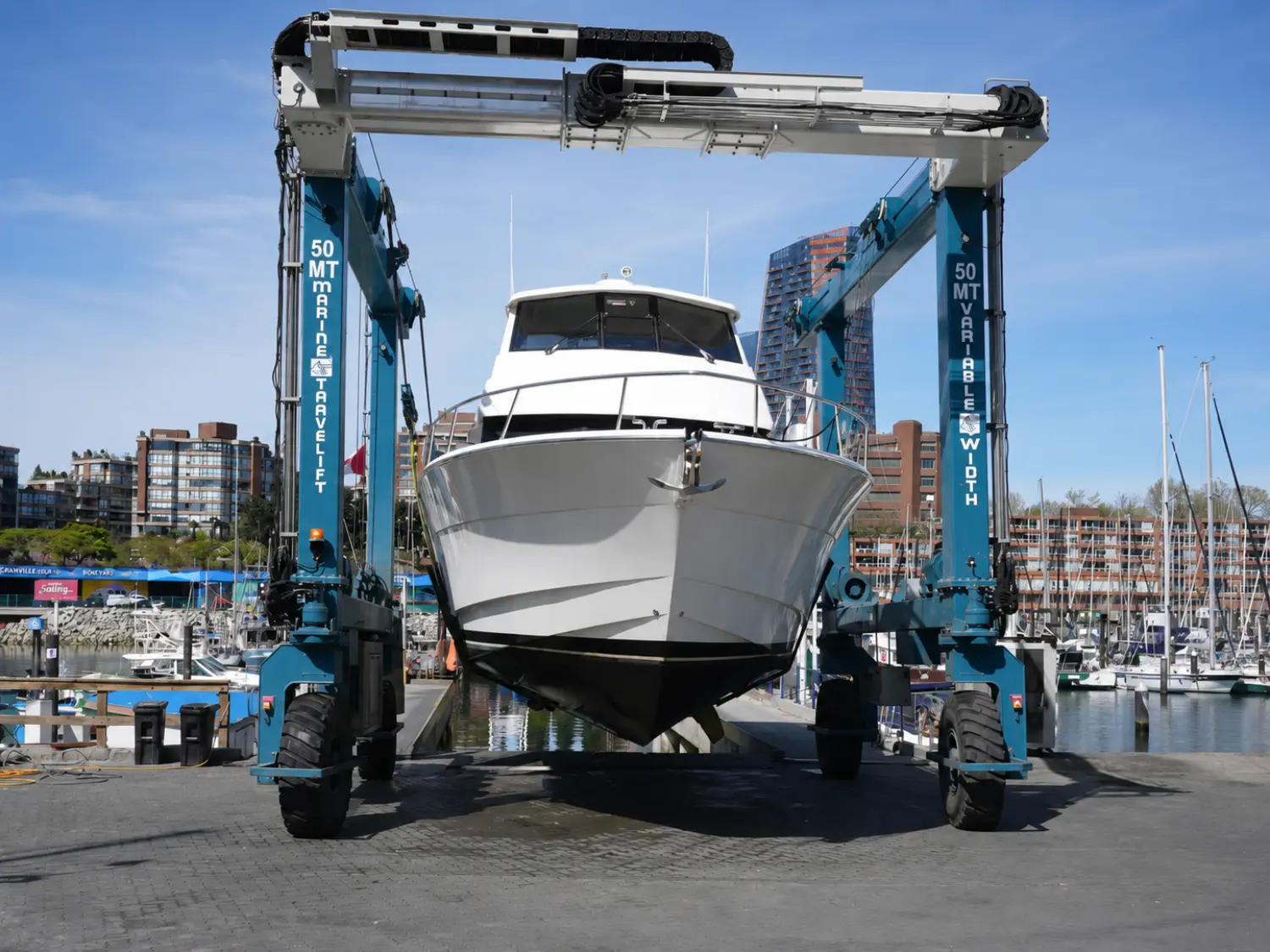 50-metric-ton travel lift at Granville Island Boatyard Vancouver BC